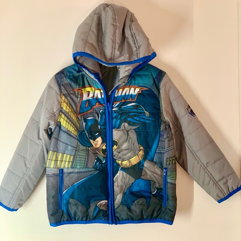 DC Comics Boys Batman Puffer Hoodie Jacket